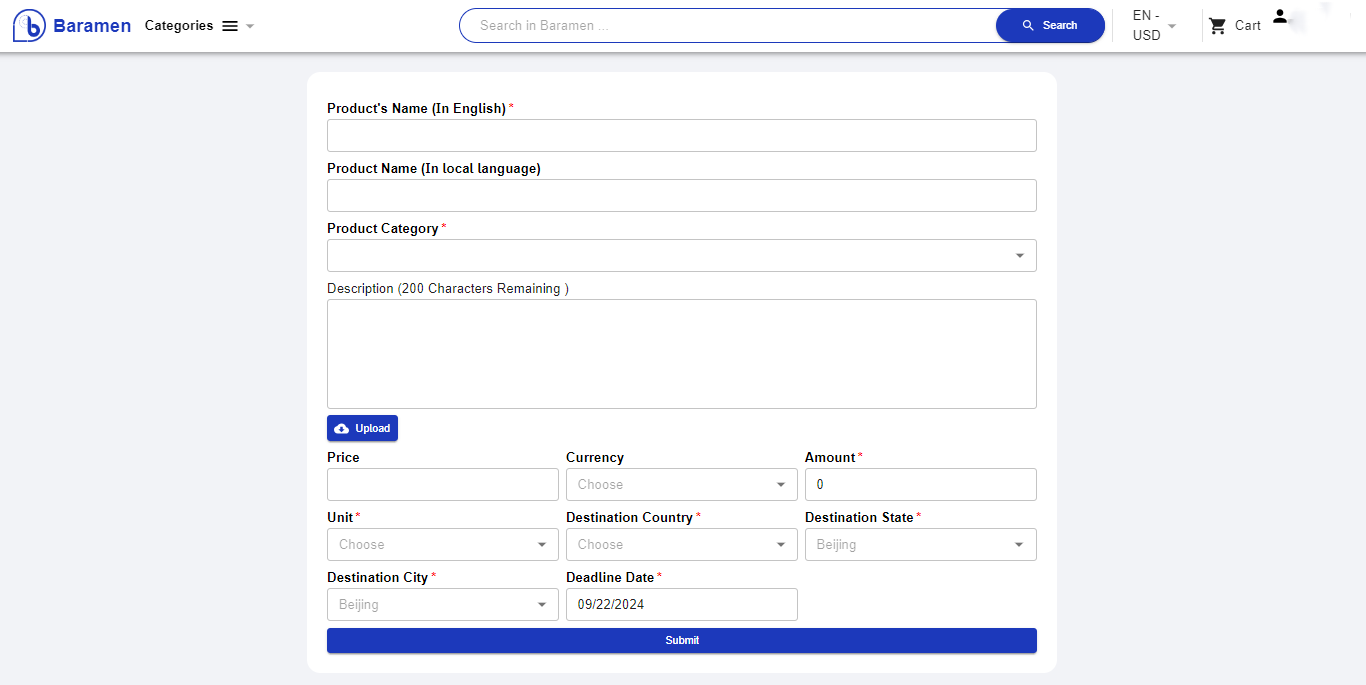 Complete the RFQ Form